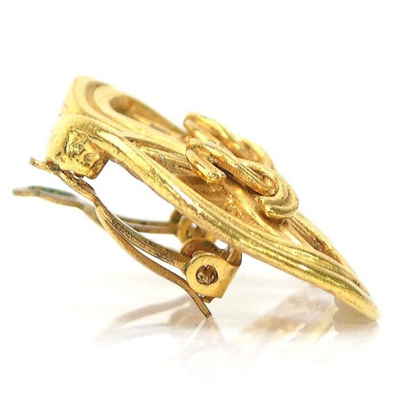 CHANEL Gold Logo Earrings main image 2